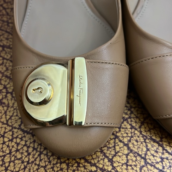 Salvatore Ferragamo Brown block heel Labskin leather Italy shoes 10 - Picture 6 of 13